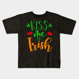 Kiss me Im Irish on Paddy Day Kids T-Shirt